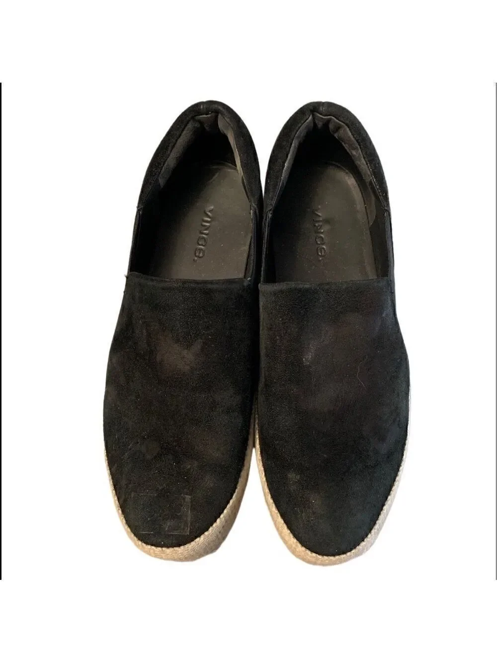 Vince Wilden Platform Espadrille Black Suede Sz 7